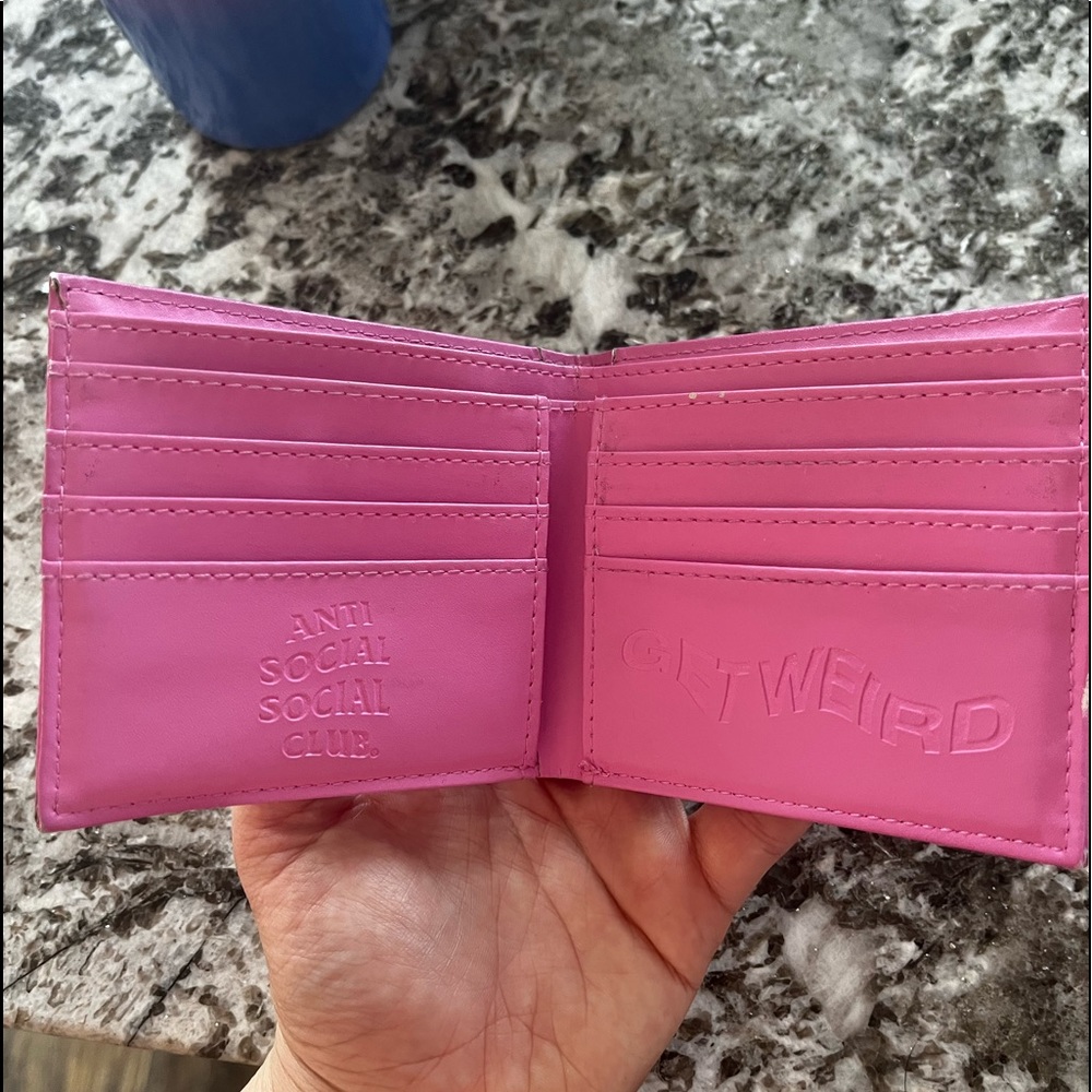 Anti Social Social Club pink bifold wallet